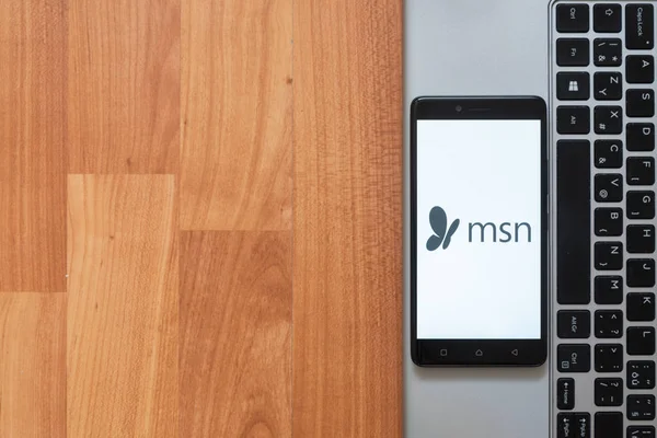 MSN en la pantalla del teléfono inteligente — Foto de Stock