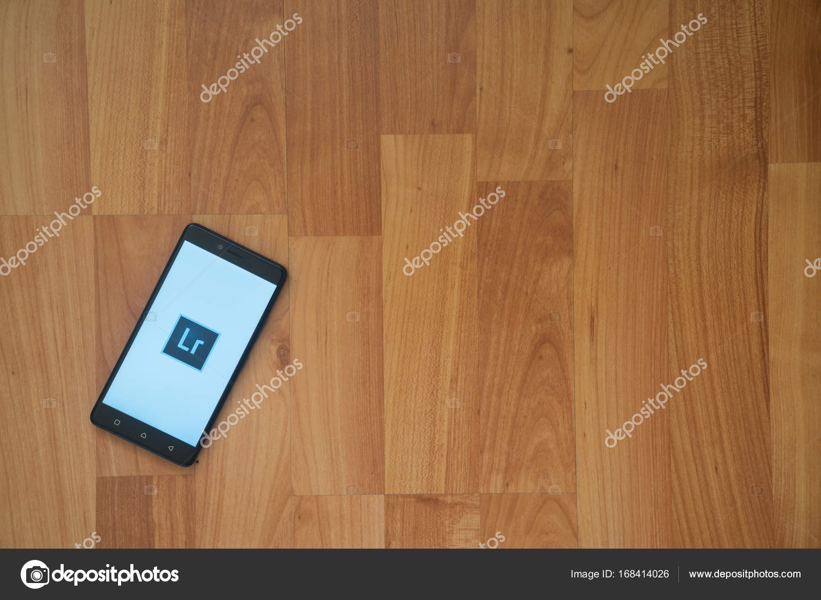 Adobe Photoshop Lightroom Logo Auf Smartphone Bildschirm Auf