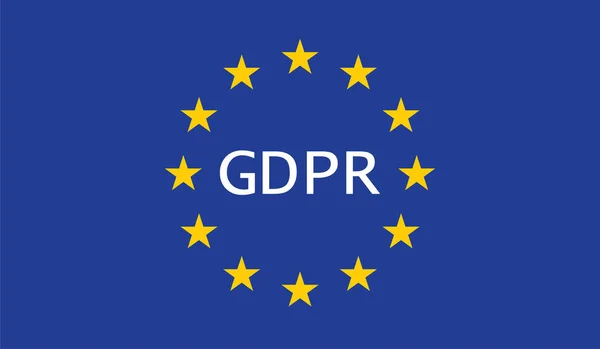 Firma de la bandera del GDPR — Vector de stock