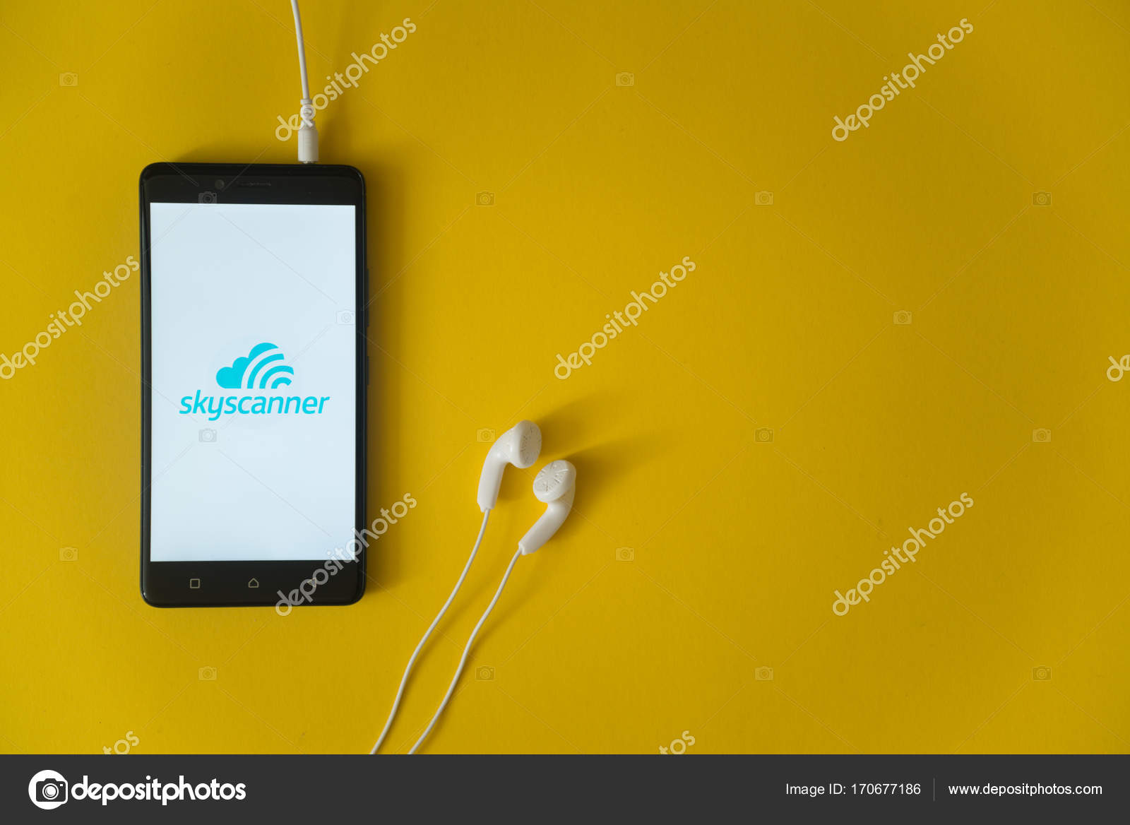 Skyscanner Logo On Smartphone Screen On Yellow Background Stock Editorial Photo C Pe3check