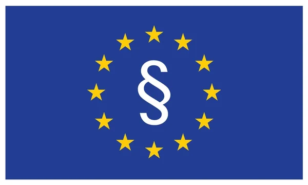 Parágrafo na bandeira da União Europeia — Vetor de Stock