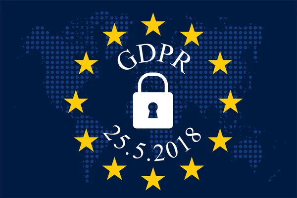 Genel veri koruma Yönetmeliği (Gdpr) — Stok Vektör