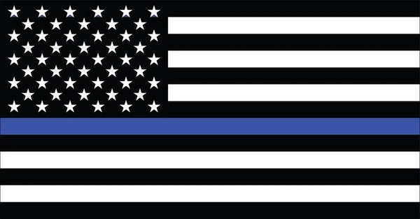 Policía Estadounidense Bandera Vector — Vector de stock