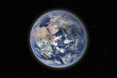 Güneş Sistemi'nde Dünya gezegeni. Bu görüntü unsurları Nasa tarafından döşenmiştir