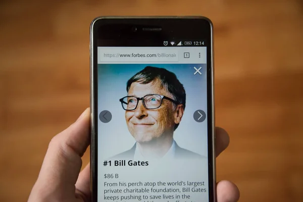 Londres Diciembre 2017 Bill Gates Sitio Web Forbes Versión Para — Foto de Stock