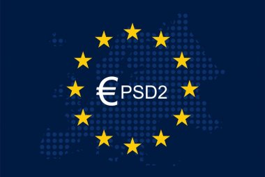 Ödeme hizmetleri yönergesi 2 (Psd2) Avrupa Birliği bayrağı