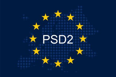 Ödeme hizmetleri yönergesi 2 (Psd2) Avrupa Birliği bayrağı