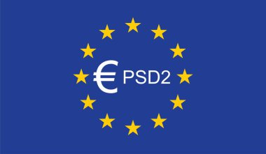 Ödeme hizmetleri yönergesi 2 (Psd2) Avrupa Birliği bayrağı
