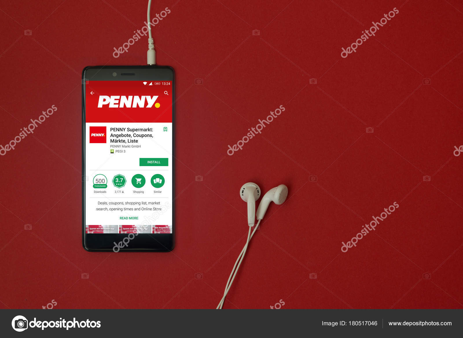 Los Angeles Januar 2018 Smartphone Mit Penny Market Anwendung Google