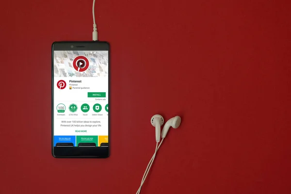 Los Angeles Janvier 2018 Smartphone Avec Application Pinterest Dans Google — Photo