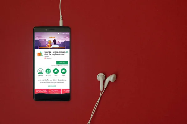 Los Angeles Ocak 2018 Smartphone Google Oyunu Dating Uygulamada Takılı — Stok fotoğraf