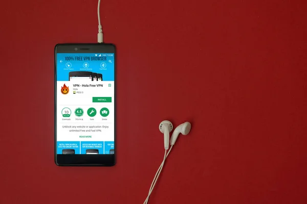 Los Angeles Ocak 2018 Smartphone Ile Google Oyun Ücretsiz Vpn — Stok fotoğraf