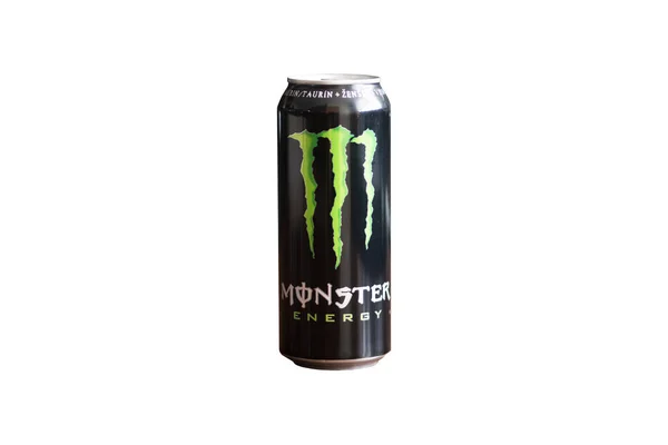 Братислава Словаччина Лютого 2018 Monster Energy Пити Ізольовані Білому Фоні — стокове фото
