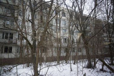 Pripyat, Ukrayna 'da terk edilmiş bir bina