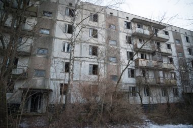 Pripyat, Ukrayna 'da terk edilmiş bir bina