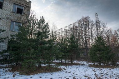 Sovyet Radar sistemi Duga yakınındaki Çernobil Nükleer Santrali. 