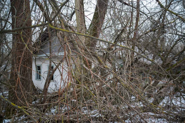 Edifício Abandonado Zona Exclusão Chernobil Ucrânia — Fotografia de Stock