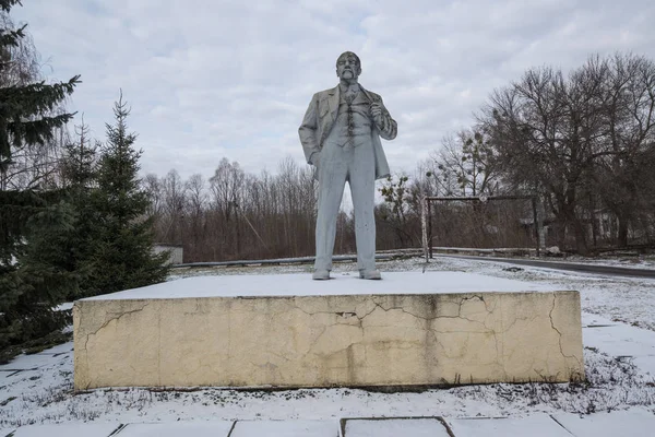 Černobylu Ukrajina Února 2018 Socha Vladimir Iljič Lenin Černobylu Ukrajina — Stock fotografie