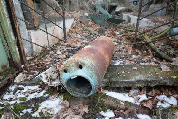 Estufa Tubo Expressão Facial Engraçado Pripyat Perto Parque Diversões Ucrânia — Fotografia de Stock