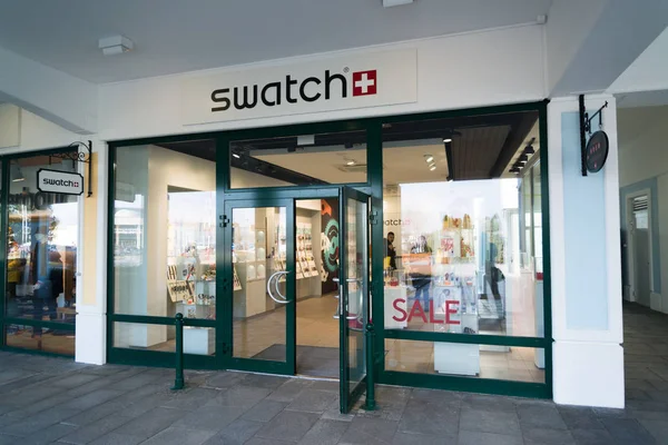 Парндорф Австрия Февраля 2018 Года Магазин Swatch Парндорфе Австрия Swatch — стоковое фото