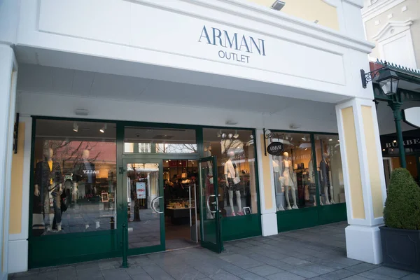 Parndorf Áustria Fevereiro 2018 Armani Outlet Store Parndorf Áustria Armani — Fotografia de Stock