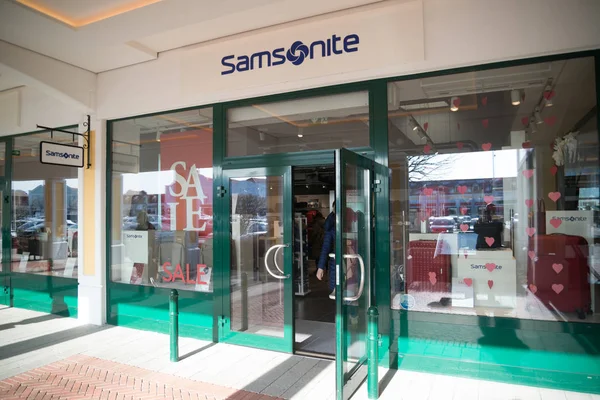 Parndorf Austria Febrero 2018 Tienda Samsonite Parndorf Austria Samsonite Fabricante — Foto de Stock