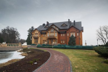 Mezhyhirya, Ukrayna, 3 Şubat 2018: Tampere kulüp evi Mezhyhirya konutunda Emlak Başbakan yaşındayken yaşadığı Viktor Yanukoviç Ukrayna ve sonra Ukrayna Cumhurbaşkanı.