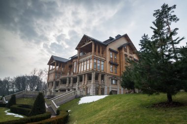 Mezhyhirya, Ukrayna, 3 Şubat 2018: Tampere kulüp evi Mezhyhirya konutunda Emlak Başbakan yaşındayken yaşadığı Viktor Yanukoviç Ukrayna ve sonra Ukrayna Cumhurbaşkanı.