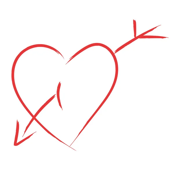 红色心脏剪影例证载体 — 图库矢量图片