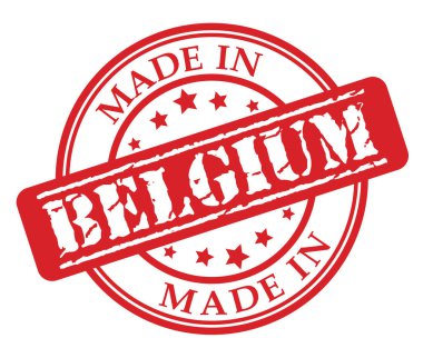 Belçika kırmızı lastik damgası illüstrasyon vektör beyaz zemin üzerine yapılan