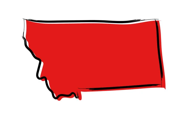 Стилізована Червона Карти Монтани — стоковий вектор