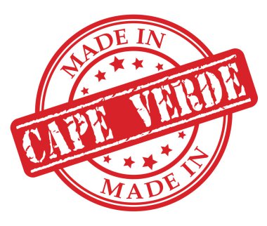 Cape Verde kırmızı lastik damgası illüstrasyon vektör beyaz zemin üzerine yapılan