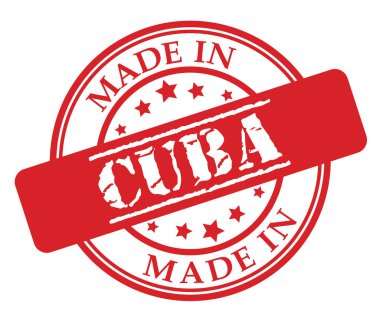 Küba kırmızı lastik damgası illüstrasyon vektör beyaz zemin üzerine yapılan