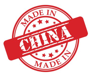 Çin kırmızı lastik damgası illüstrasyon vektör beyaz zemin üzerine yapılan