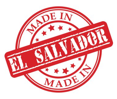 El Salvador kırmızı lastik damgası illüstrasyon vektör beyaz zemin üzerine yapılan