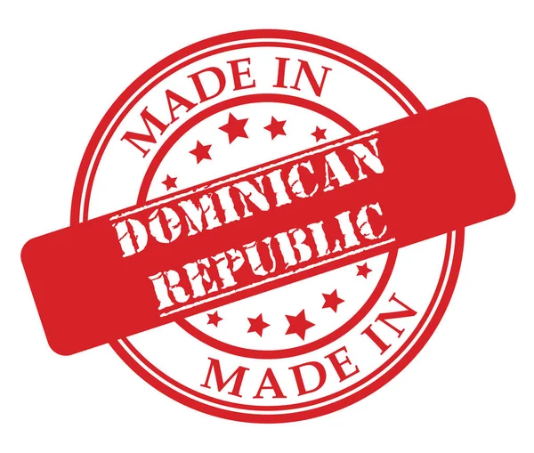 Зроблено Домініканська Республіка Червоний Штамп Векторні Ілюстрації Білому Тлі — стоковий вектор