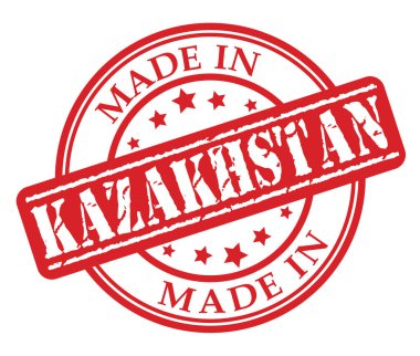 Kazakistan kırmızı lastik damgası illüstrasyon vektör beyaz zemin üzerine yapılan