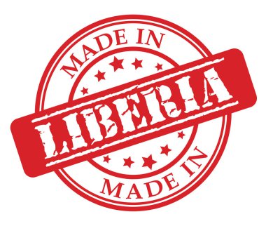 Liberya kırmızı lastik damgası illüstrasyon vektör beyaz zemin üzerine yapılan