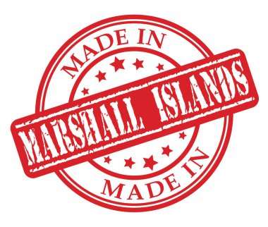 Marshall Adaları kırmızı lastik damgası illüstrasyon vektör beyaz zemin üzerine yapılan