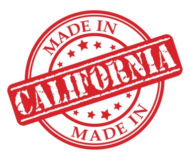 California kırmızı lastik damgası illüstrasyon vektör beyaz zemin üzerine yapılan