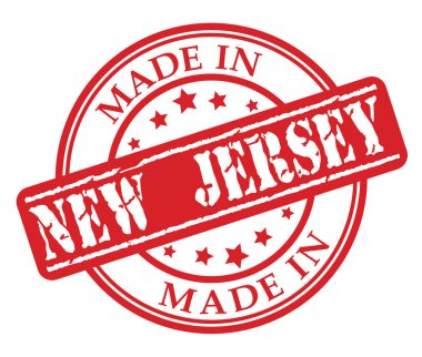 New Jersey kırmızı lastik damgası illüstrasyon vektör beyaz zemin üzerine yapılan