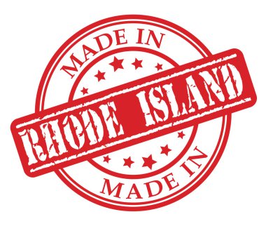 Rhode Island kırmızı lastik damgası illüstrasyon vektör beyaz zemin üzerine yapılan