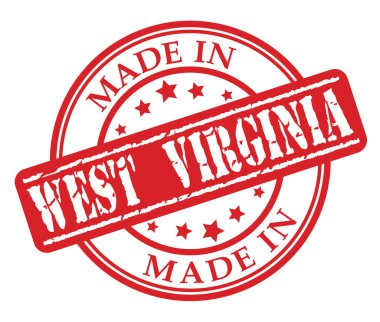 Batı Virginia kırmızı lastik damgası illüstrasyon vektör beyaz zemin üzerine yapılan