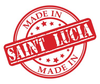 Saint Lucia kırmızı lastik damgası illüstrasyon vektör beyaz zemin üzerine yapılan