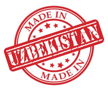 Özbekistan kırmızı lastik damgası illüstrasyon vektör beyaz zemin üzerine yapılan