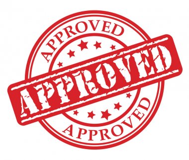 Kırmızı lastik damgası onaylandı konsepti ile