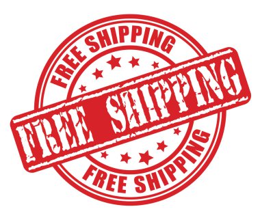 Ücretsiz nakliye konsepti ile kırmızı lastik damgası