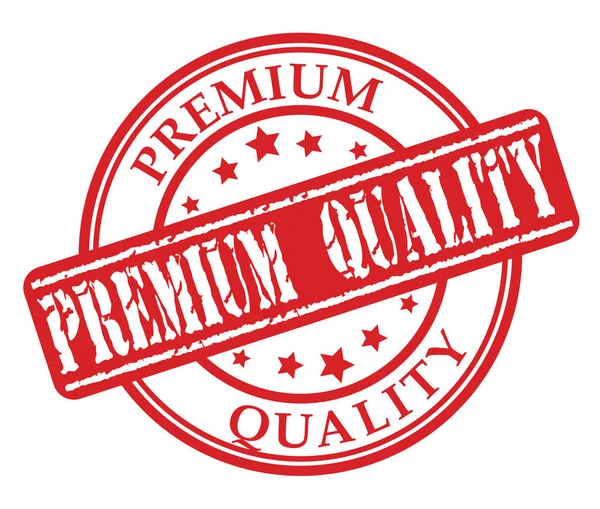 Roter Gummistempel Mit Premium Qualitätskonzept — Stockvektor