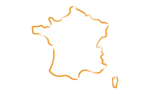 Gestileerde Schets Kaart Van Frankrijk — Stockvector