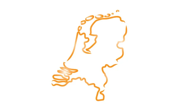 Stylized Sketch Map Netherlands — Stock Vector